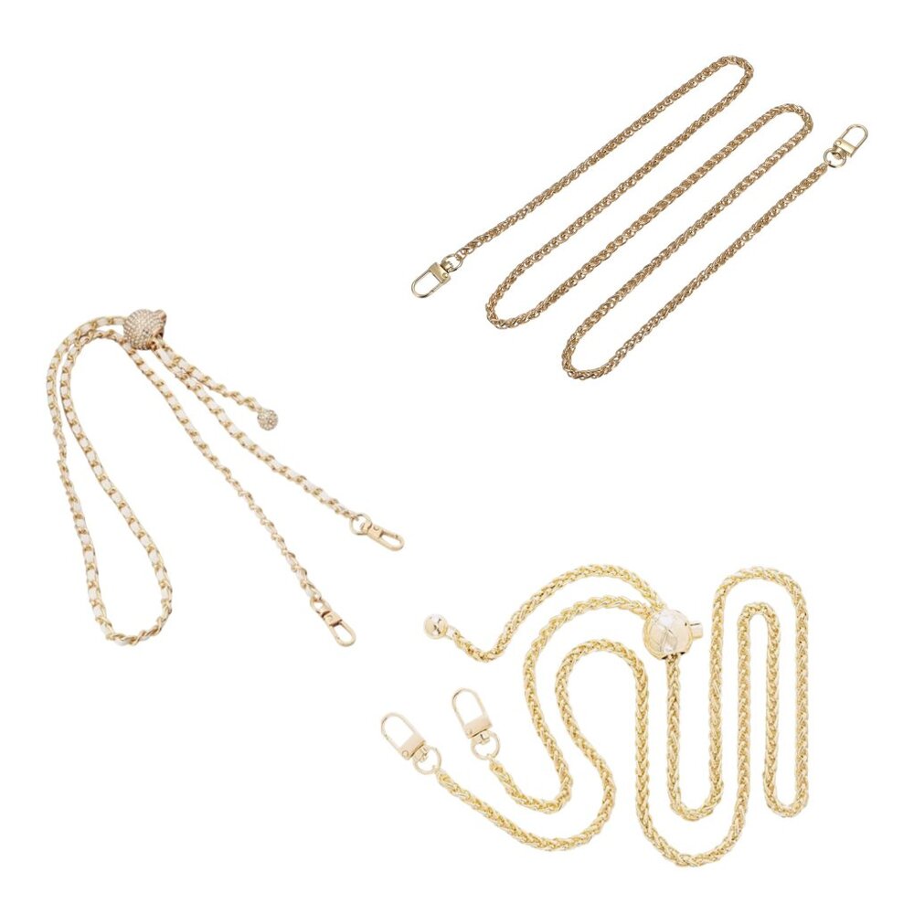 Set of 3 adjustable handbag crossbody straps Elegant Gold Rhines